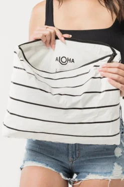 Travel|Bags|Aloha Pinstripe Max Pouch White/black