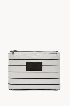 Travel|Bags|Aloha Pinstripe Mid Pouch White/black