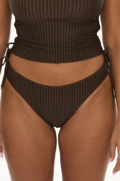 Bottoms|Raq Apparel Pinstripe 90's Brief Chocolate