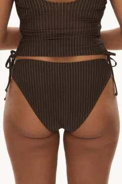 Bottoms|Raq Apparel Pinstripe 90's Brief Chocolate