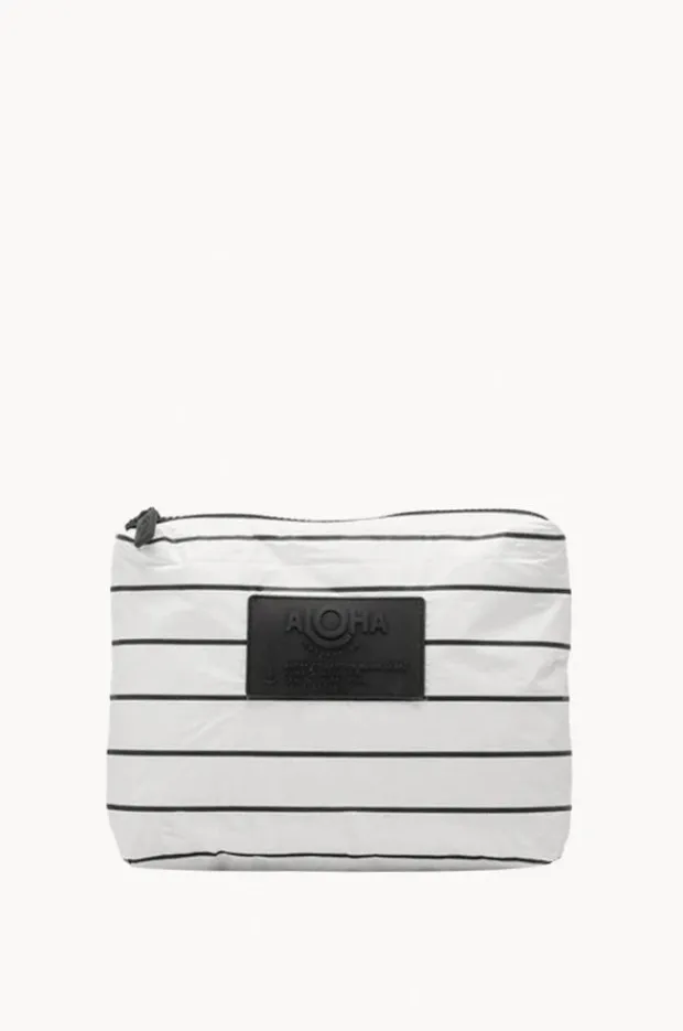 Travel|Bags|Aloha Pinstripe Small Pouch White/black