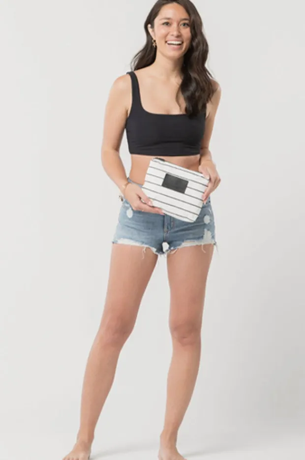 Travel|Bags|Aloha Pinstripe Small Pouch White/black
