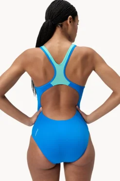 One Pieces|Speedo Placement Laneback One Piece Lagoon