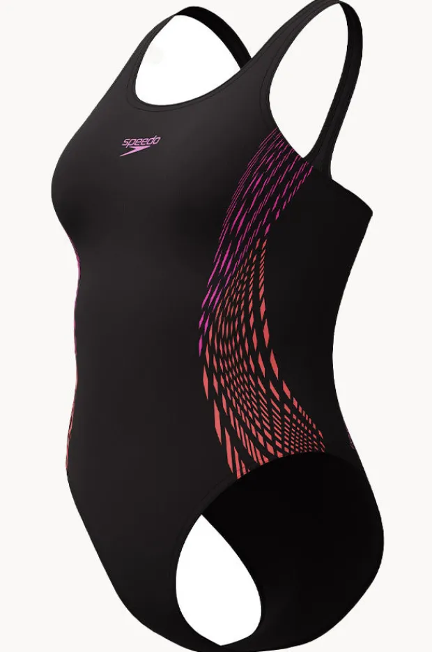 One Pieces|Speedo Placement Muscleback One Piece Black/violet