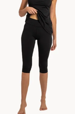 Bottoms|Poolproof Plain Capri Swim Pant BLACK