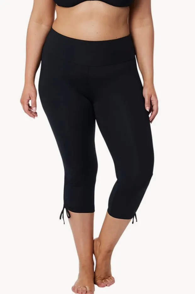 Bottoms|Jantzen Plain Capri Tie Side Swim Pant Black
