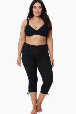 Bottoms|Jantzen Plain Capri Tie Side Swim Pant Black