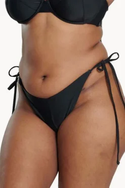 Bottoms|Raq Apparel Plain Cheeky Tie Side Pant BLACK