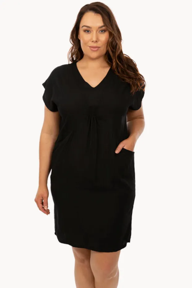 Dresses|Sundrenched Plain Cruiser Dress Black