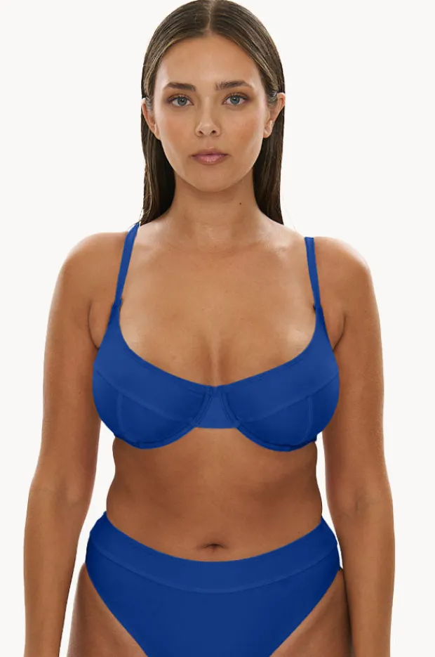 Bikini Tops|Raq Apparel Plain FF/G Cup Balconette Bra Cobalt