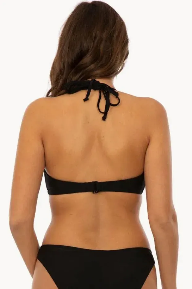 Bikini Tops|Raq Apparel Plain FF/G Cup Underwire Halter Black