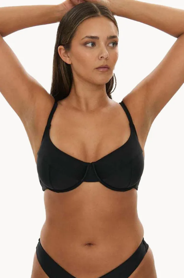 Bikini Tops|Raq Apparel Plain GG/H Cup Balconette Bra Black