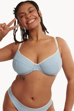 Bikini Tops|Raq Apparel Plain GG/H Cup Balconette Bra Powder blue