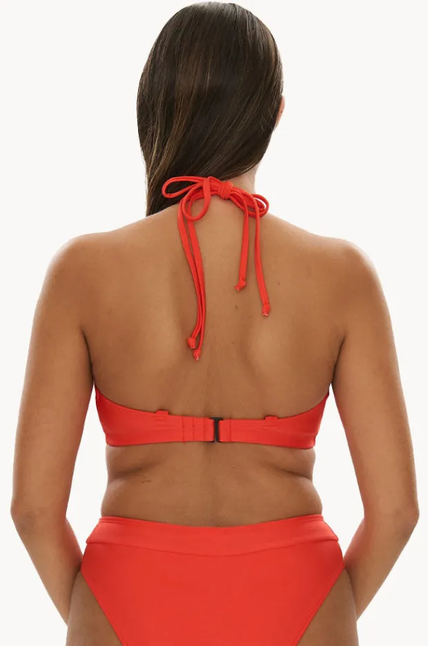 Bikini Tops|Raq Apparel Plain GG/H Cup Underwire Halter Tangerine