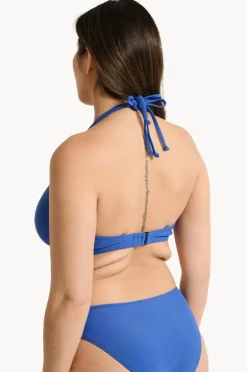 Bikini Tops|Raq Apparel Plain GG/H Cup Underwire Halter Cobalt