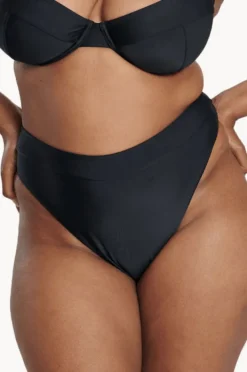 Bottoms|Raq Apparel Plain High Leg Brief Black