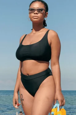 Bottoms|Raq Apparel Plain High Leg Brief Black