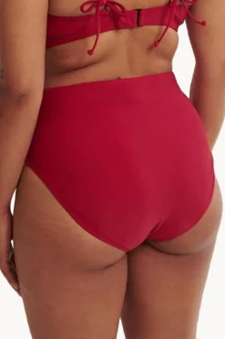 Bottoms|Raq Apparel Plain High Waist Full Brief Lipstick