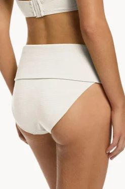 Bottoms|Jets Plain Isla Rib Fold Down Pant Cream