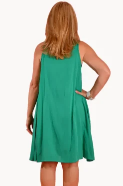 Dresses|Bodacious Plain Lombok Pleat Dress Jade