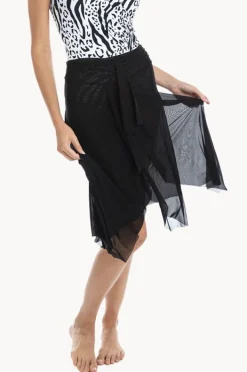 Overswim|Togs Swimwear Plain Mesh Frill Skirt Black