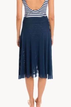 Sarongs|Togs Swimwear Plain Mesh Frill Skirt Navy
