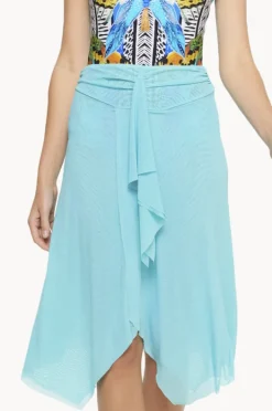 Sarongs|Togs Swimwear Plain Mesh Frill Skirt Mint