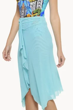 Sarongs|Togs Swimwear Plain Mesh Frill Skirt Mint