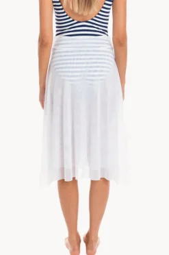 Sarongs|Togs Swimwear Plain Mesh Frill Skirt White