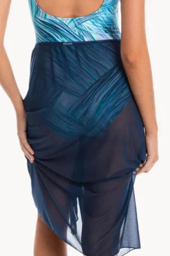 Sarongs|Togs Swimwear Plain Mesh Sarong Navy