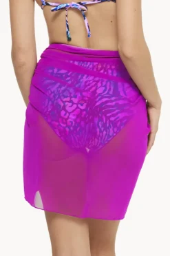 Sarongs|Togs Swimwear Plain Mesh Sarong Hot pink