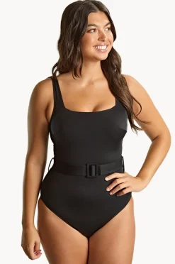 One Pieces|Panache Plain Serena G Cup Square Neck One Piece Black