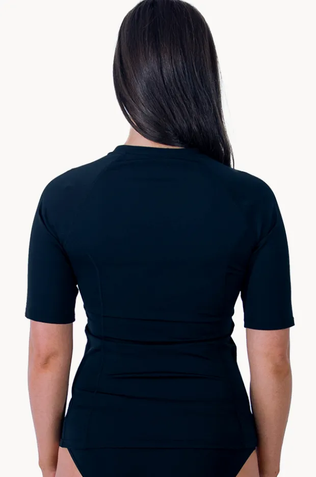 Rashies & Sunsuits|Base Swim Plain Short Sleeve Suntop Black