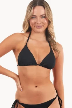 Bikini Tops|Base Swim Plain Slide Tri Black