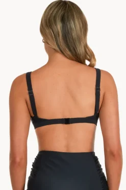 Bikini Tops|Base Swim Plain Square Neck Crop BLACK