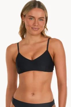 Bikini Tops|Base Swim Plain Tie Back Bralette BLACK