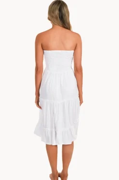 Dresses|Go Girl Plain Tiered Ruched Dress White