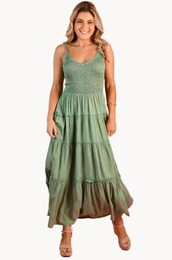 Dresses|Go Girl Plain Traveller Maxi Dress Sage