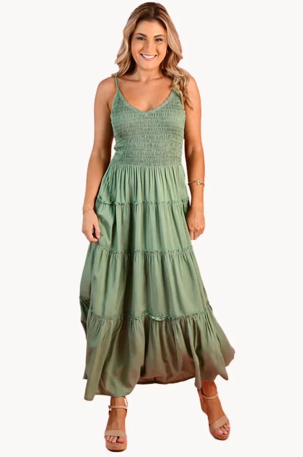 Dresses|Go Girl Plain Traveller Maxi Dress Sage