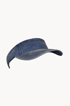 Headwear|Cherry Red Plain Washed Visor Navy