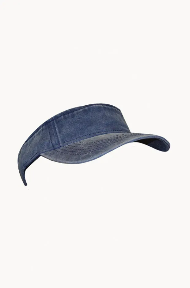 Headwear|Cherry Red Plain Washed Visor Navy