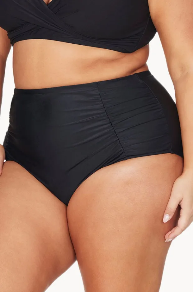 Bottoms|Artesands Plains High Waist Ruched Pant Black