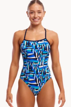 One Pieces|Funkita Polar Caps Single Strap One Piece Blue