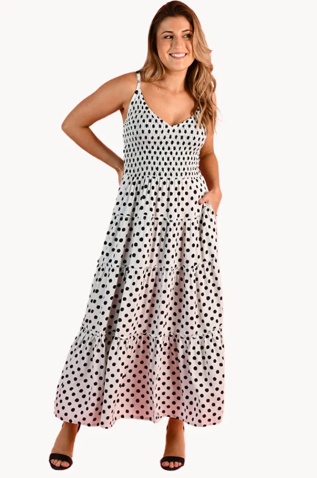 Dresses|Go Girl Polka Dot Traveller Maxi Dress Black