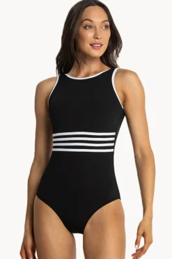 One Pieces|Sunseeker Pool High Neck One Piece BLACK