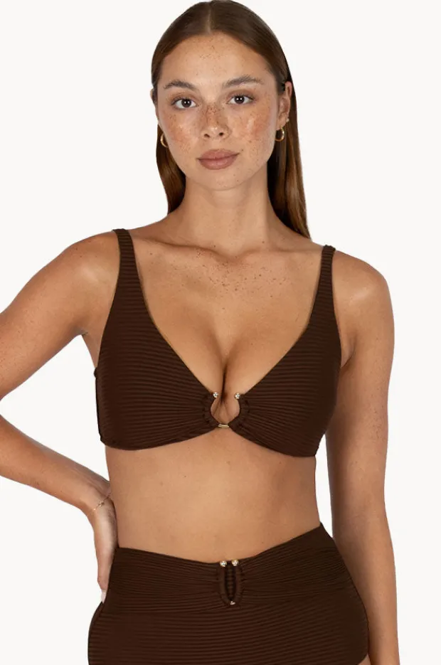 Bikini Tops|Baku Positano C/D Cup Trim Bra Mocha