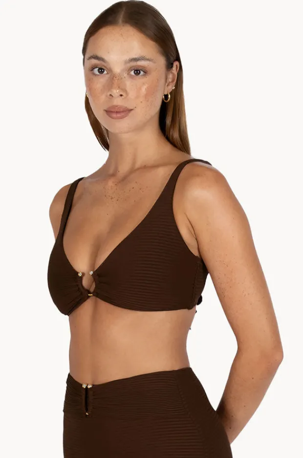 Bikini Tops|Baku Positano C/D Cup Trim Bra Mocha