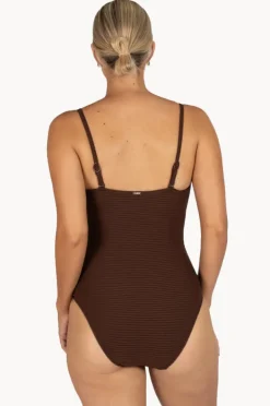 One Pieces|Baku Positano D/DD Cup Frill One Piece Mocha