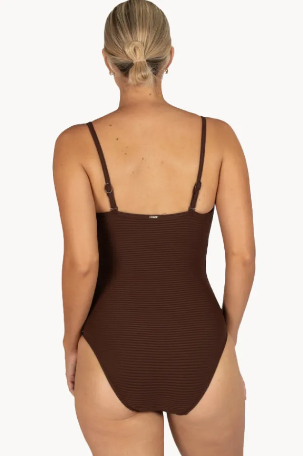 One Pieces|Baku Positano D/DD Cup Frill One Piece Mocha