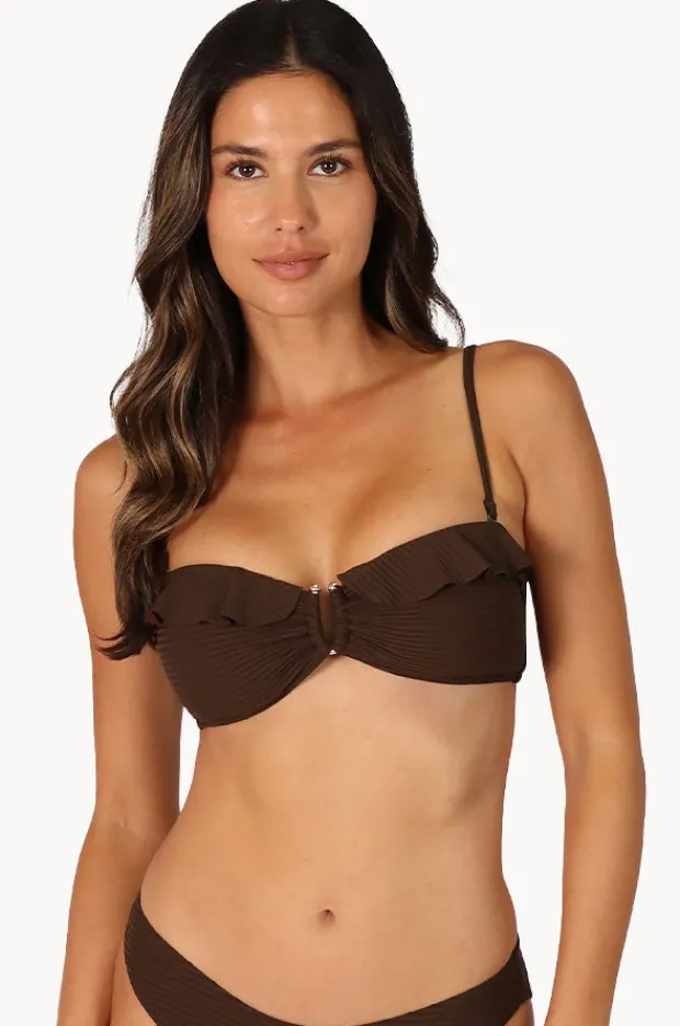 Bikini Tops|Baku Positano Frill Bandeau Mocha